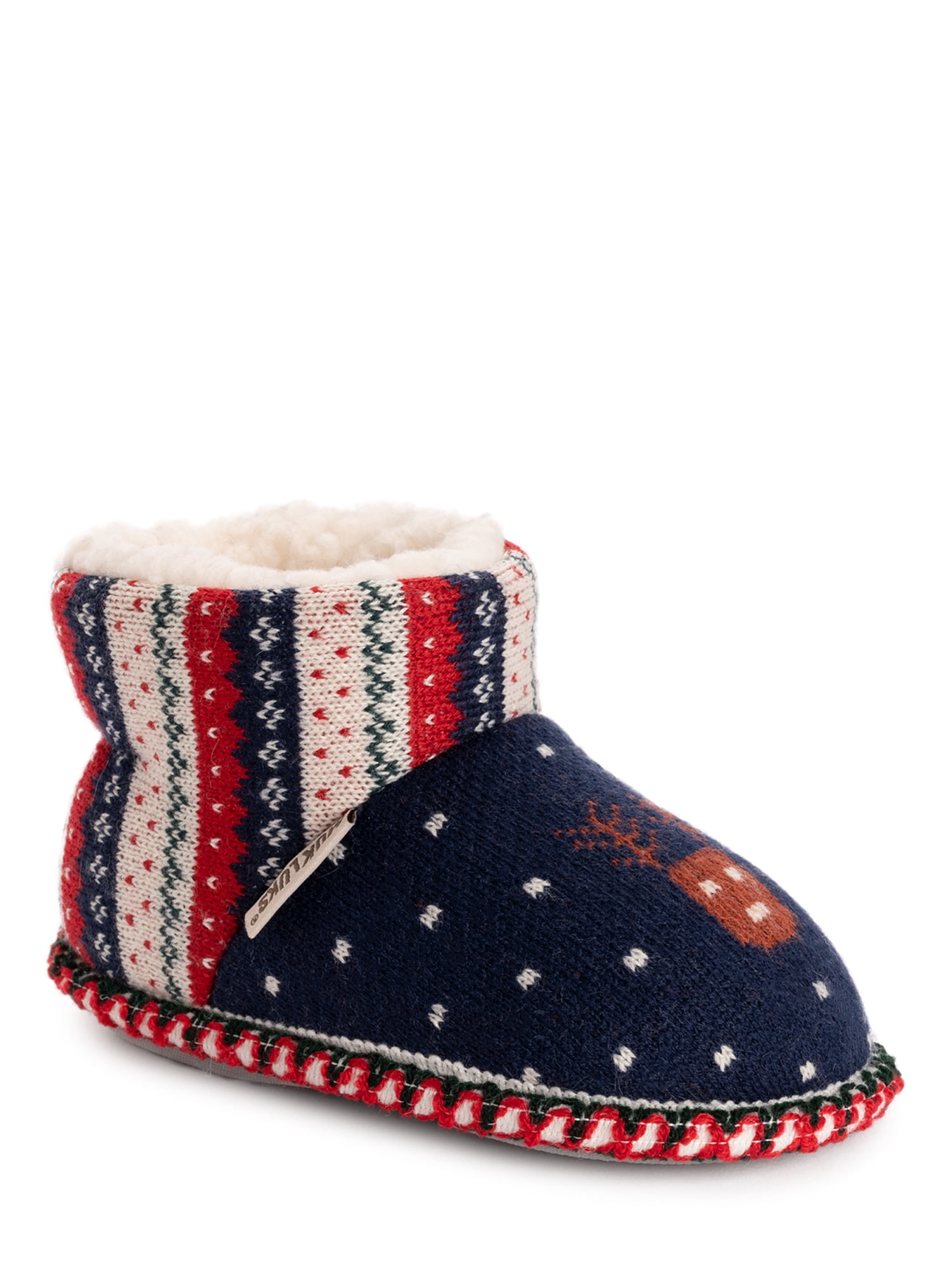 MUK LUKS Toddler and Kids Unisex Knit Bootie Slippers, Sizes 5/64/5