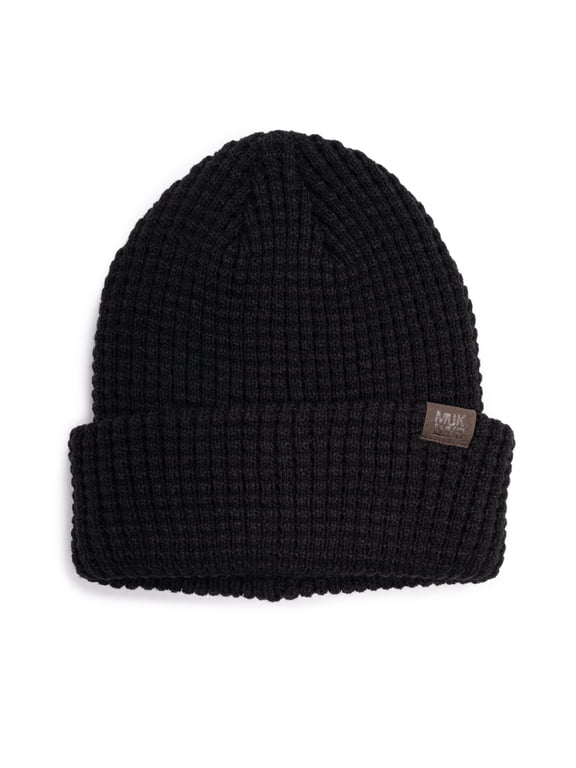 Unisex Cuffed Waffle Stitch Knit Beanie