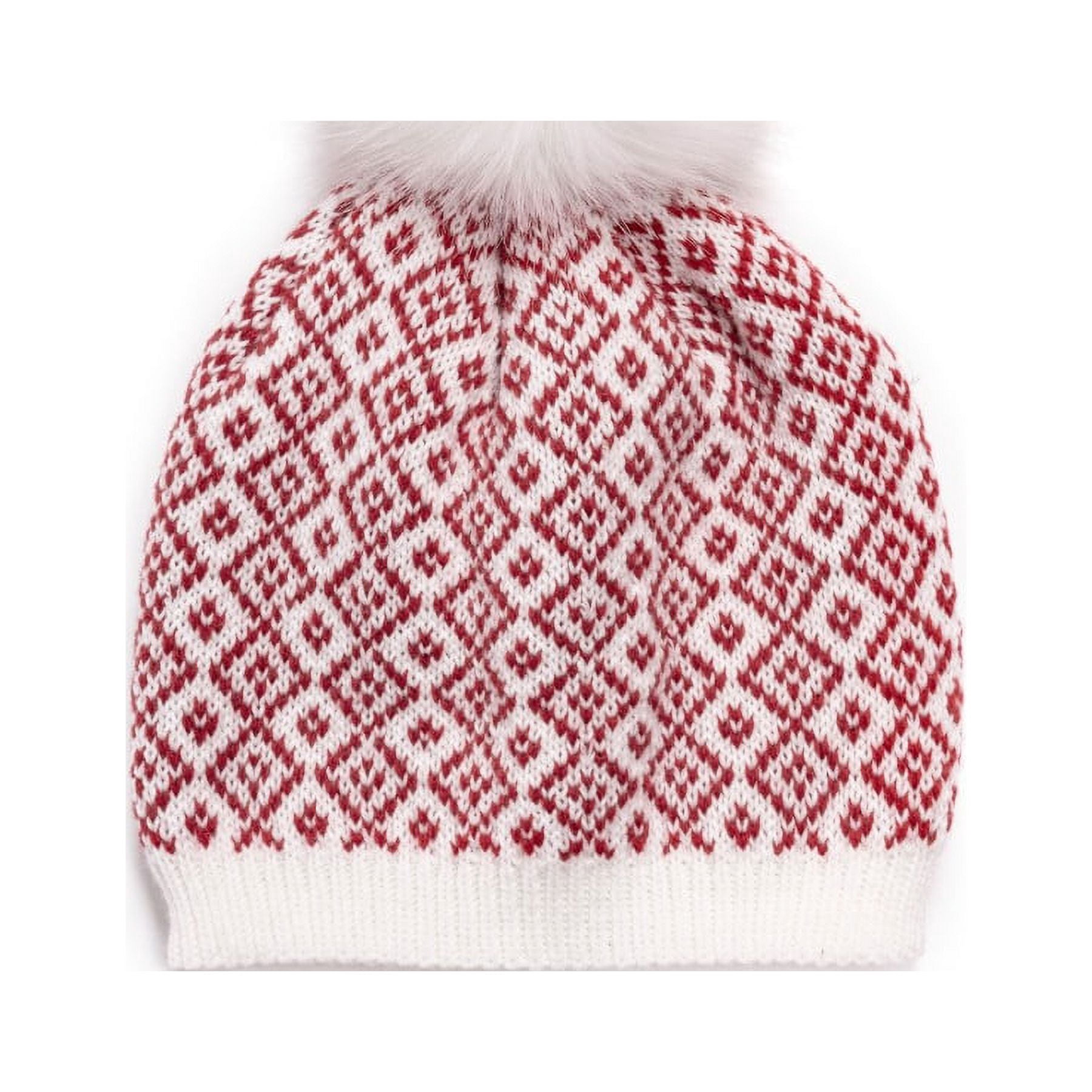 MUK LUKS Vintage Pom Beanie-Poppy OS