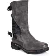 MUK LUKS WOMENS KALI MID CALF PULL ON CASUAL FASHION BOOTS KICK HEEL sz 6 GREY