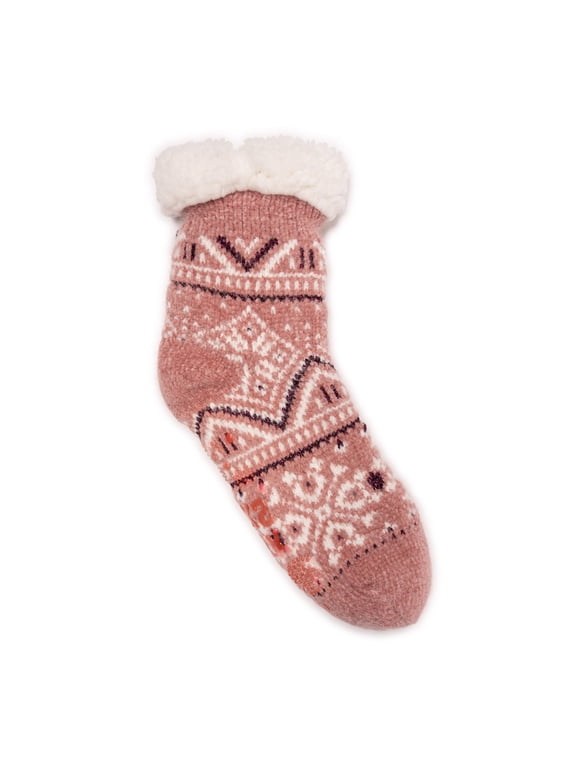 Women's 1 Pair Pack Tall Cabin Chenille Eyelash Knit Slipper Socks