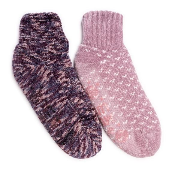 MUK LUKS Women's 2 Pair Pack Cabin Chenille Socks
