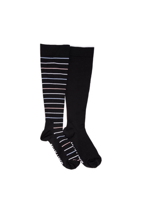 Women's 2 Pair Pack Nylon Compression Knee High Socks