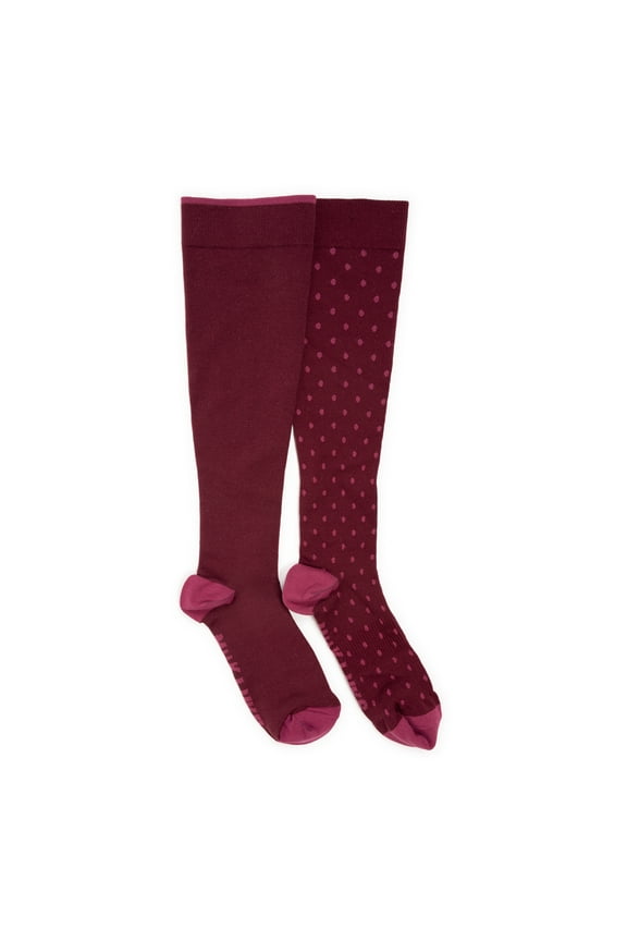 Women's 2 Pair Pack Nylon Compression Knee High Socks