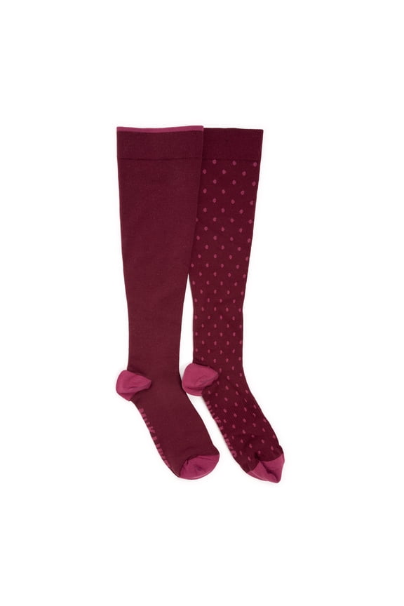 Women's 2 Pair Pack Nylon Compression Knee High Socks