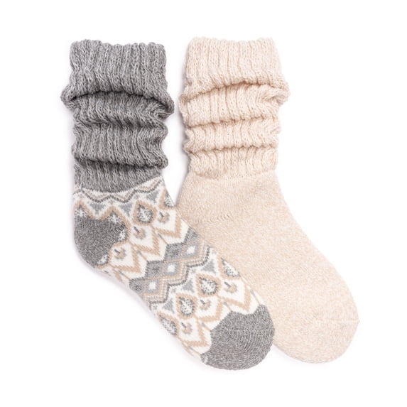 MUK LUKS Women's 2 Pair Pack Slouch Heat Retainer Socks
