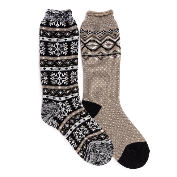 MUK LUKS Women's 2 Pair Pack Tall Heat Retainer Boot Socks