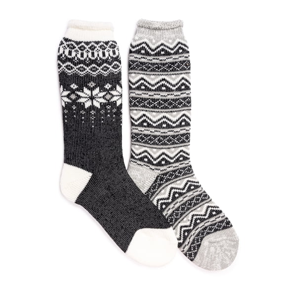 MUK LUKS Women's 2 Pair Pack Tall Heat Retainer Boot Socks