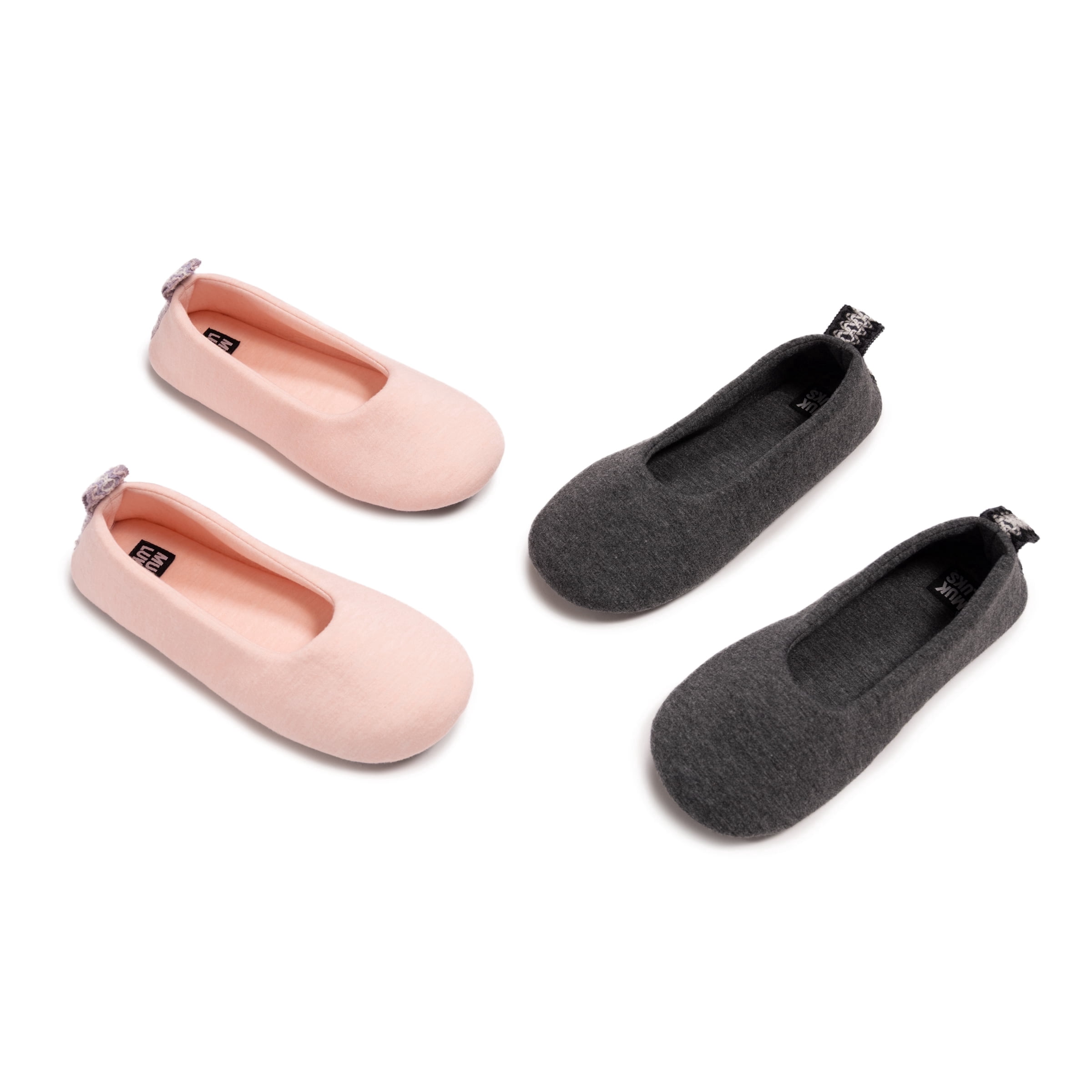 MUK LUKS Women's 2 Pair Travel Ballerina Set - Walmart.com