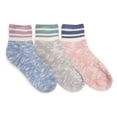thumbnail image 1 of MUK LUKS Women's 3 Pack Rib Cuff Mini Crew Sock, 1 of 2