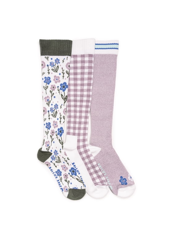 Women's 3 Pack Cotton Compression Knee-High Socks