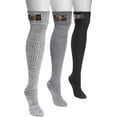 thumbnail image 1 of MUK LUKS Women's 3 Pair Buckle Cuff OTK Socks, 1 of 3