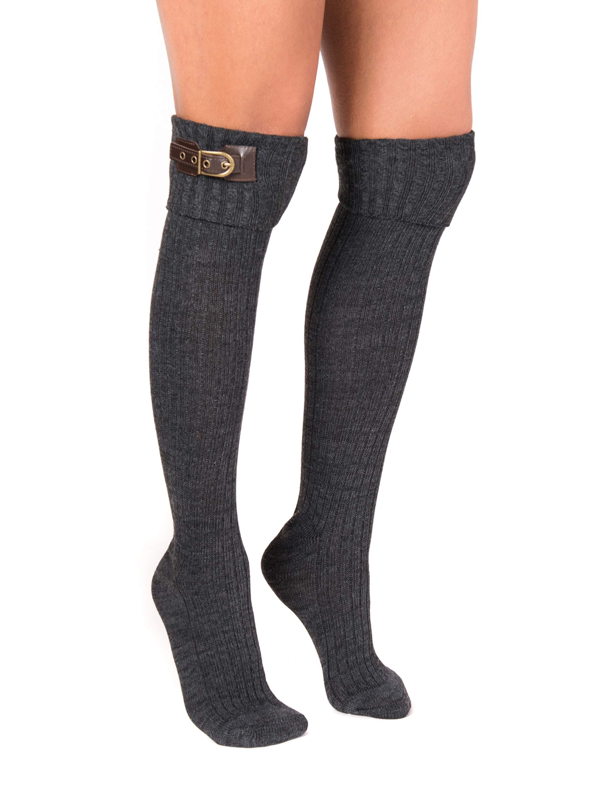 MUK LUKS Women s 3 Pair Buckle Cuff Over the Knee Socks Walmart