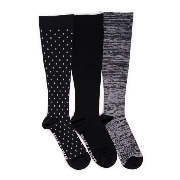 MUK LUKS Women's 3 Pair Pack Compression Socks