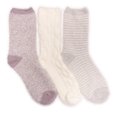 thumbnail image 1 of MUK LUKS Women's 3 Pair Pack Crew Cozy Socks, 1 of 2