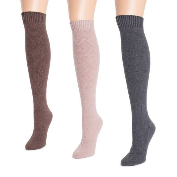 MUK LUKS Women's 3 Pair Pack Knee High Socks