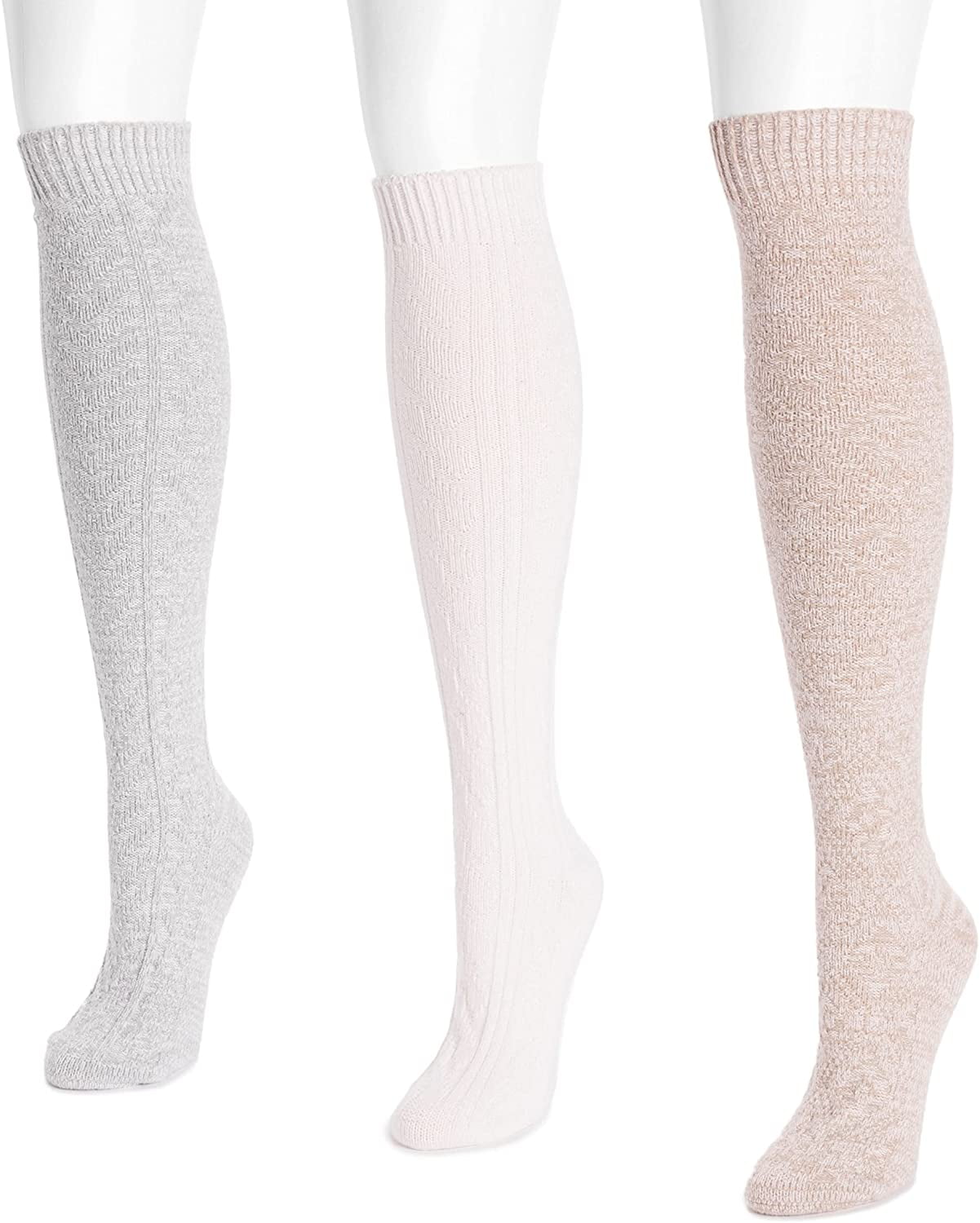 MUK LUKS Women's 3 Pair Pack Knee High Socks
