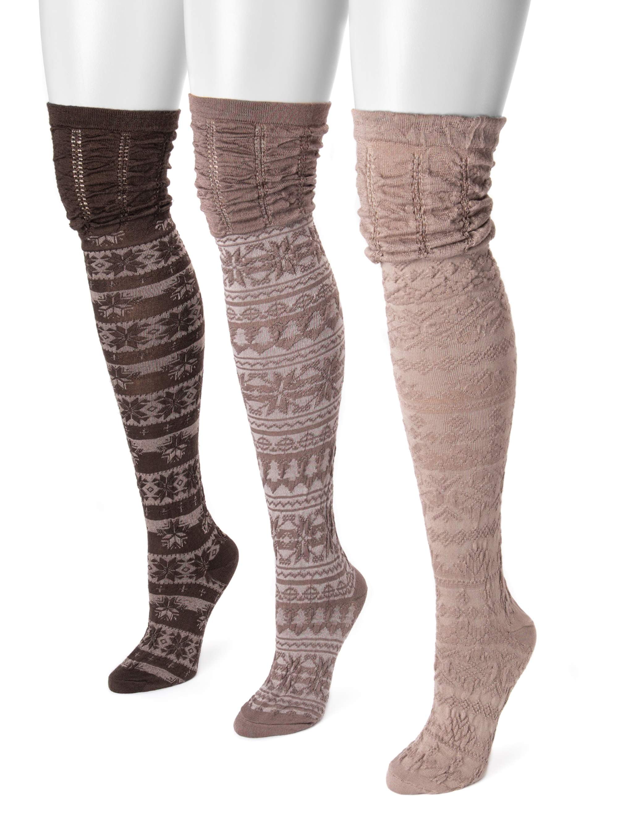 MUK LUKS® Women's 3 Pair Pack Microfiber Over the Knee Socks