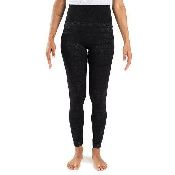 MUK LUKS Women's 4" High Waisted Fleece Lined Leggings