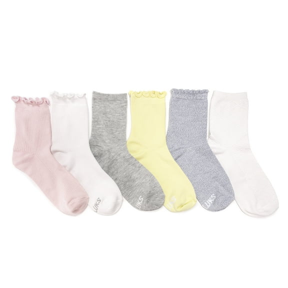 MUK LUKS Women's 6 Pack Whisper Soft Crew Socks