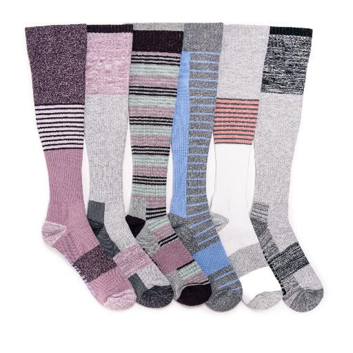 MUK LUKS Women's 6 Pack Cotton Compression Socks
