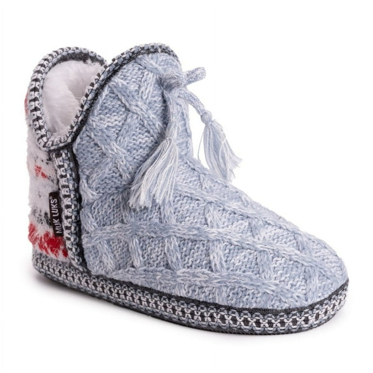 MUK LUKS Women's Amira Bootie Slippers Faux Fur Lining, Indoor