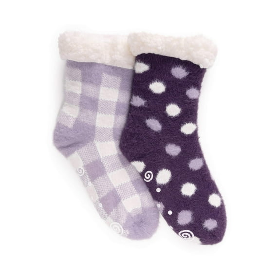 MUK LUKS Women's Cabin Socks, 2 Pairs