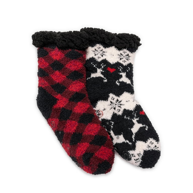 MUK LUKS Women's Cabin Socks, 2 Pairs