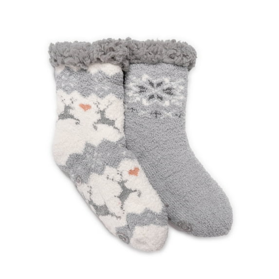 MUK LUKS Women's Cabin Socks, 2 Pairs