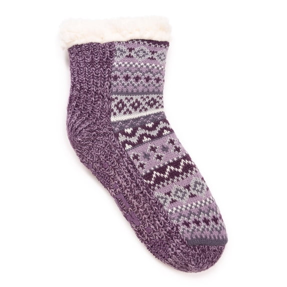 MUK LUKS Women's Cabin Socks - Winter Violet, S/M (5 - 7)