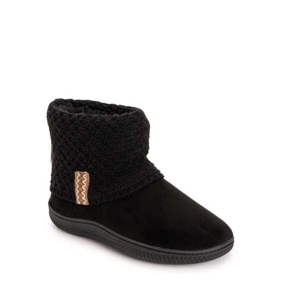 MUK LUKS Women's Cable Knit Bootie Slipper