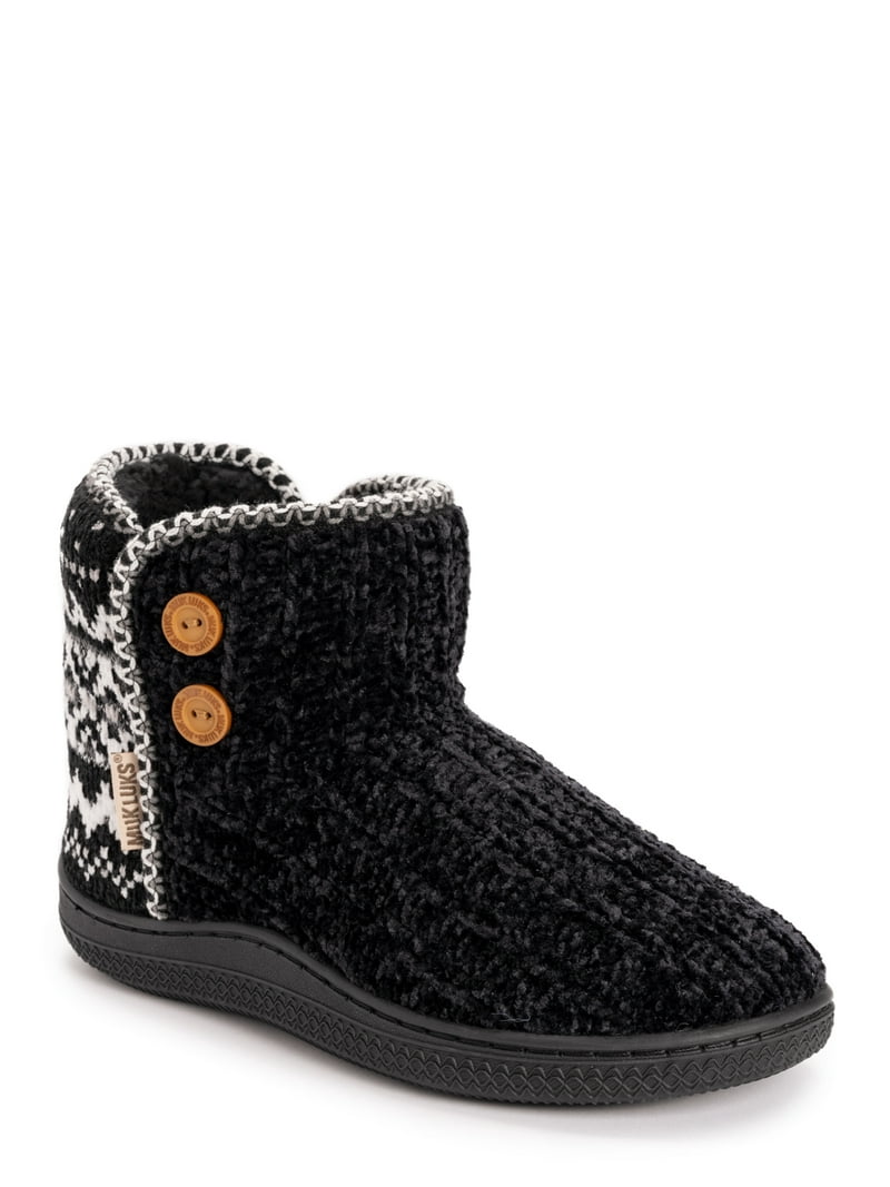 MUK LUKS Women's Chenille Bootie Slippers Cozy Comfort, Non-Slip