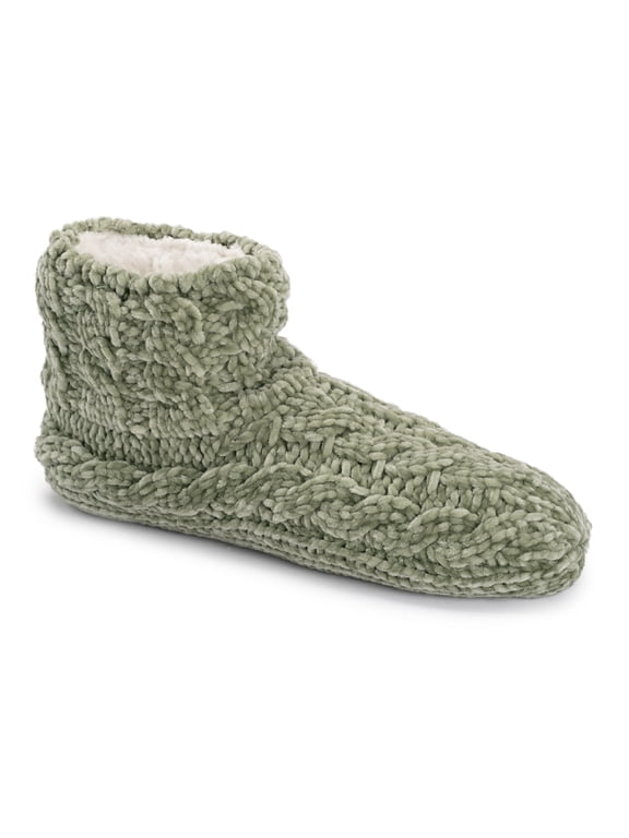 Women's Chenille Cable Bootie Slippers