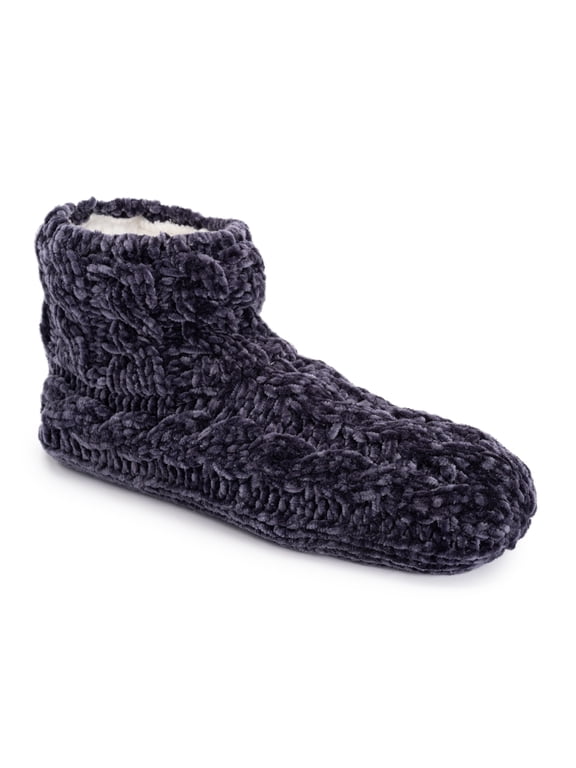 Women's Chenille Cable Bootie Slippers