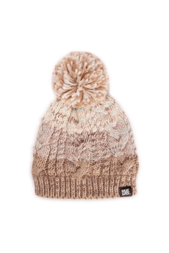 Women's Color block Stripe Cable Beanie