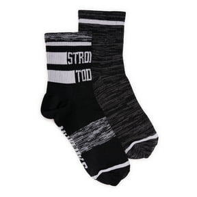 MUK LUKS Women's Compression Nylon Quarter Crew Socks, 2-Pack, Shoe Sizes 6-10