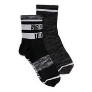 MUK LUKS Womens Compression Nylon Quarter Crew Socks, 2-Pack, Shoe Sizes 6-10