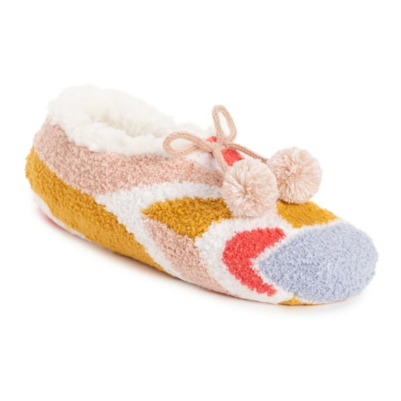 MUK LUKS Women's Cozy Ballerina Slipper with Sherpa Lining