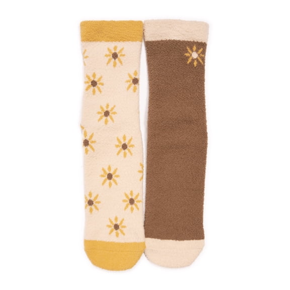 MUK LUKS Women's 2 Pack Cozy Crew Compression With Grippers