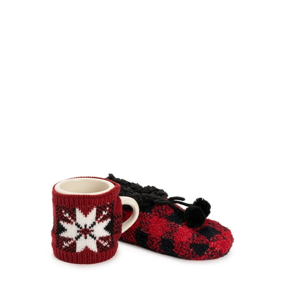 MUK LUKS Women's Cozy Low-Cut Ballerina Slipper Sock Gift Set, Size 6-10