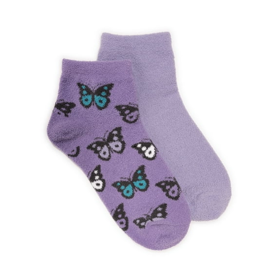 MUK LUKS Women's Cozy Mini Crew Socks, 2 Pair Pack