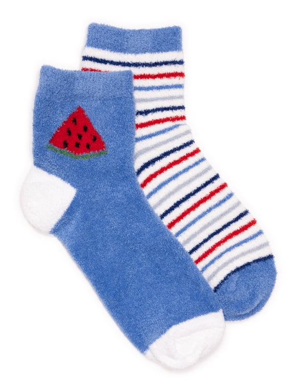 Women's Cozy Novelty Socks, 2-Pack