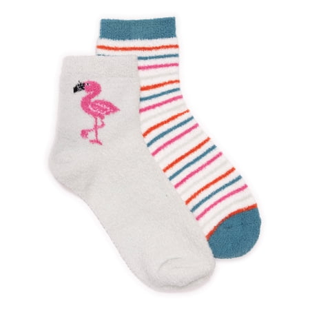 MUK LUKS Women's Regular Fit Cozy Novelty Socks, 2-Pack