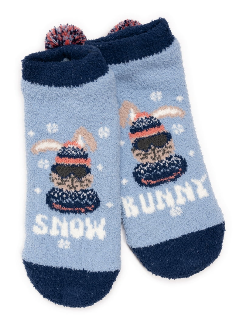 MUK LUKS Women's Cozy Slipper Sock with Pom, 1-Pack, OSFM