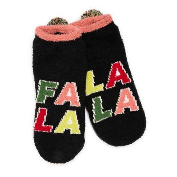 MUK LUKS Women's Cozy Slipper Sock with Pom, 1-Pack, OSFM