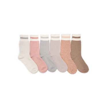 MUK LUKS Women's Crew Boot Socks, 6-Pack, Fits Shoe Sizes 6-11