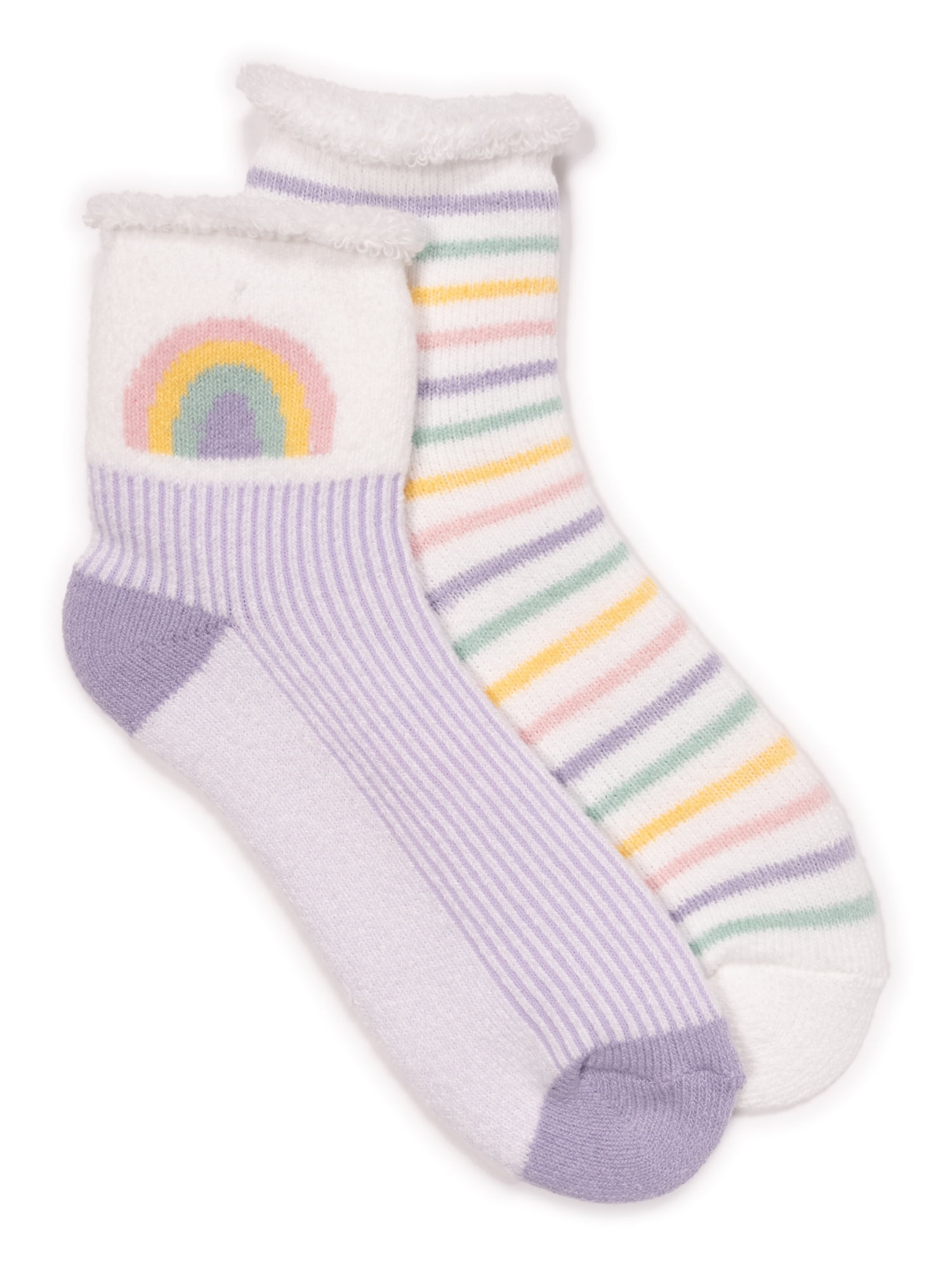 MUK LUKS Women's Crew Lounge Socks, 2-Pack, OSFM