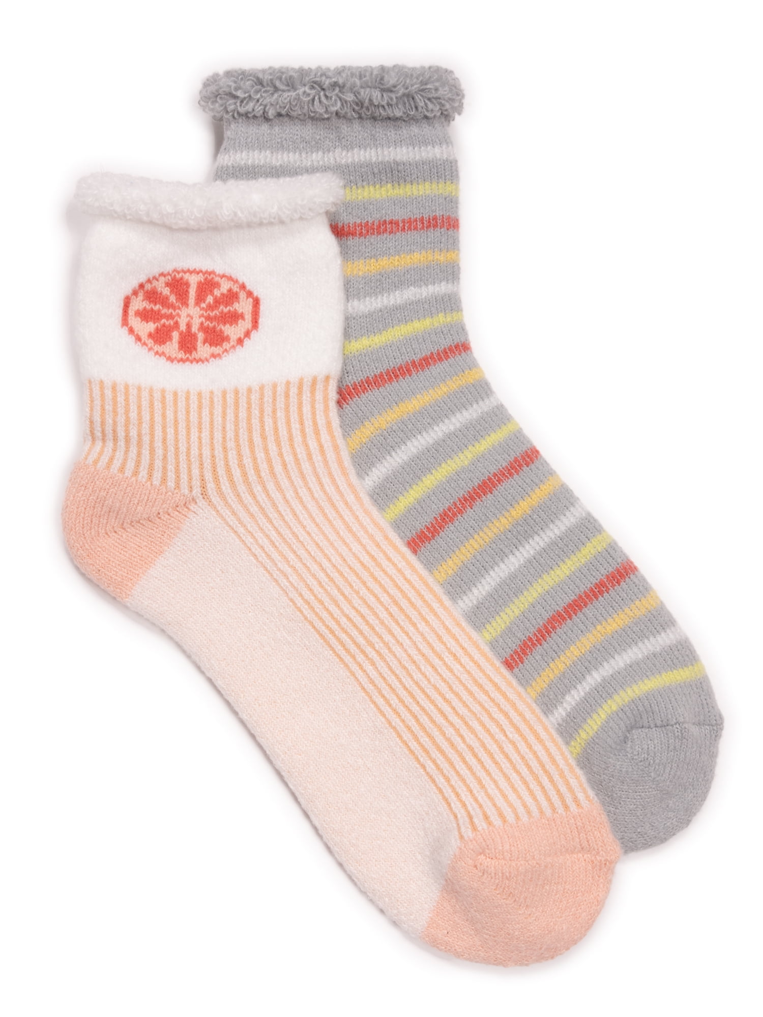 MUK LUKS Women's Crew Lounge Socks, 2-Pack, OSFM