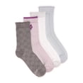 thumbnail image 1 of MUK LUKS Women's Dream Step Crew Socks, 4-Pack, OSFM, 1 of 2