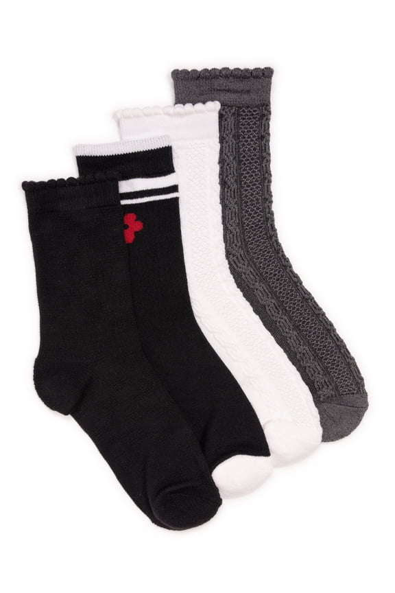 Women's Dream Step Crew Socks, 4-Pack, OSFM